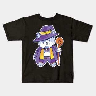 D&D Wizard Class Kawaii Cat T-Shirt Kids T-Shirt